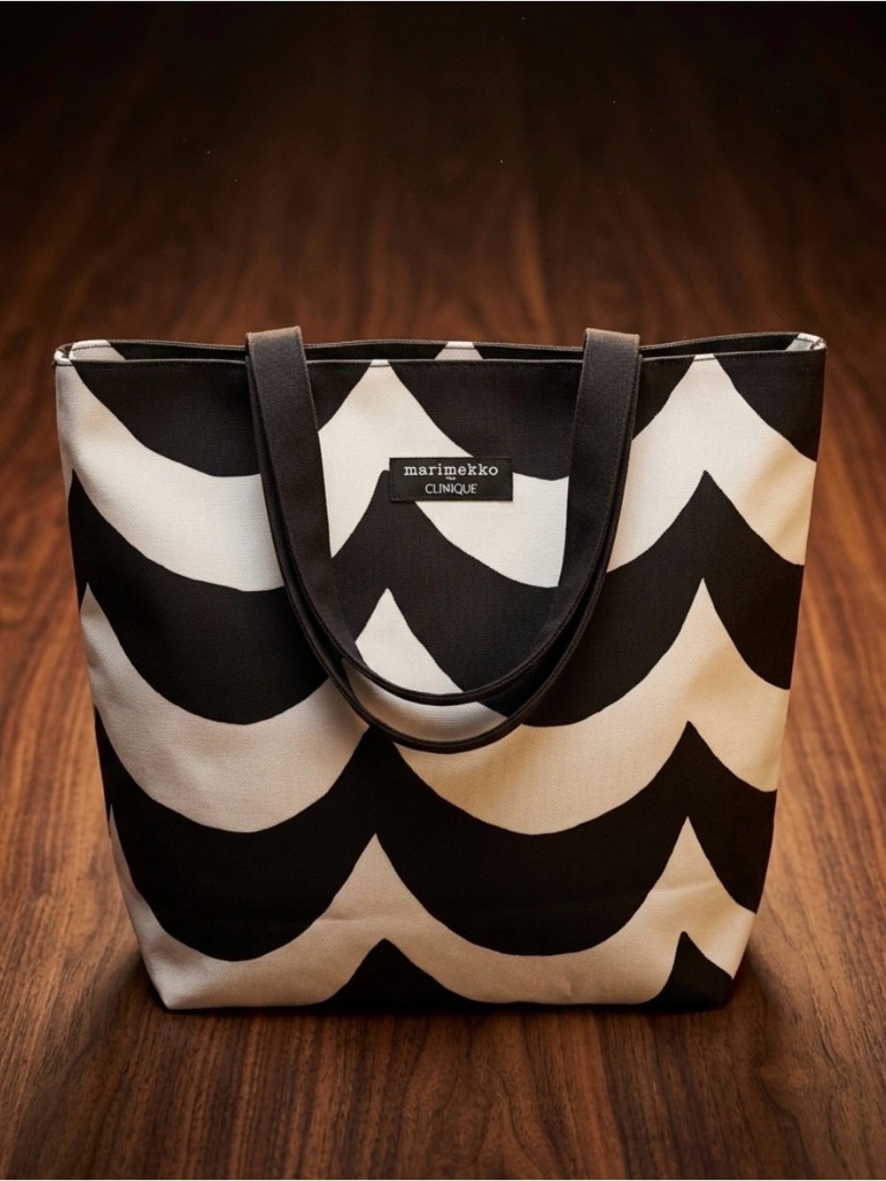 Marimekko for Clinique Black & White Wave Tote Bag